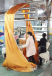 Part of the tie manufacturing process: drying fabric