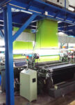 Part of the tie manufacturing process: jacquard weaving loom