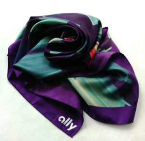 Ally Bank digitally printed silk scarf with logo