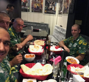 Pegasus Marines out in at dinner in Okinawa, Japan