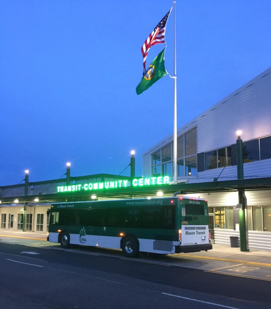Photo of bus outside transit building