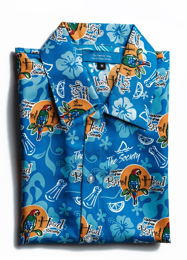 Photo of custom Hawaiian shirt for Parrot Head Society