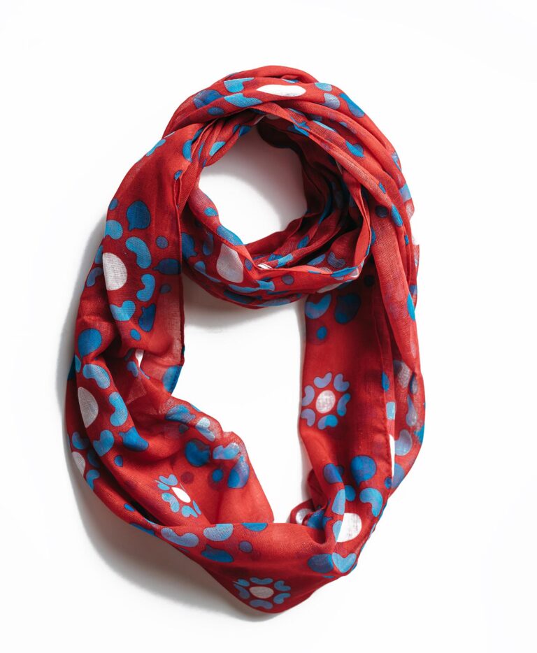 Photo of AUA custom printed infinity polyester scarf
