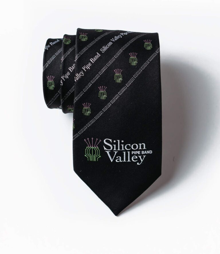 Photo of Silicon Valley Pipe Band custom woven tie
