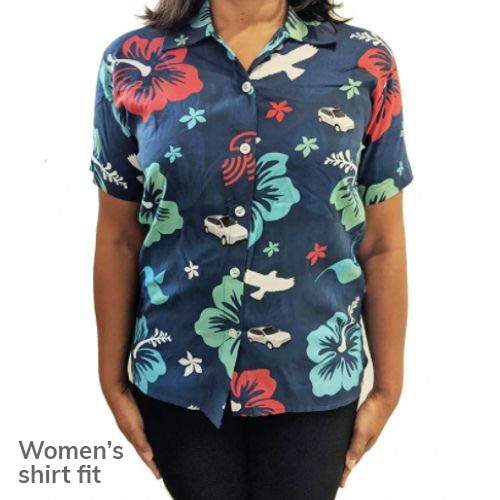 fit of our custom women's hawaiian shirt