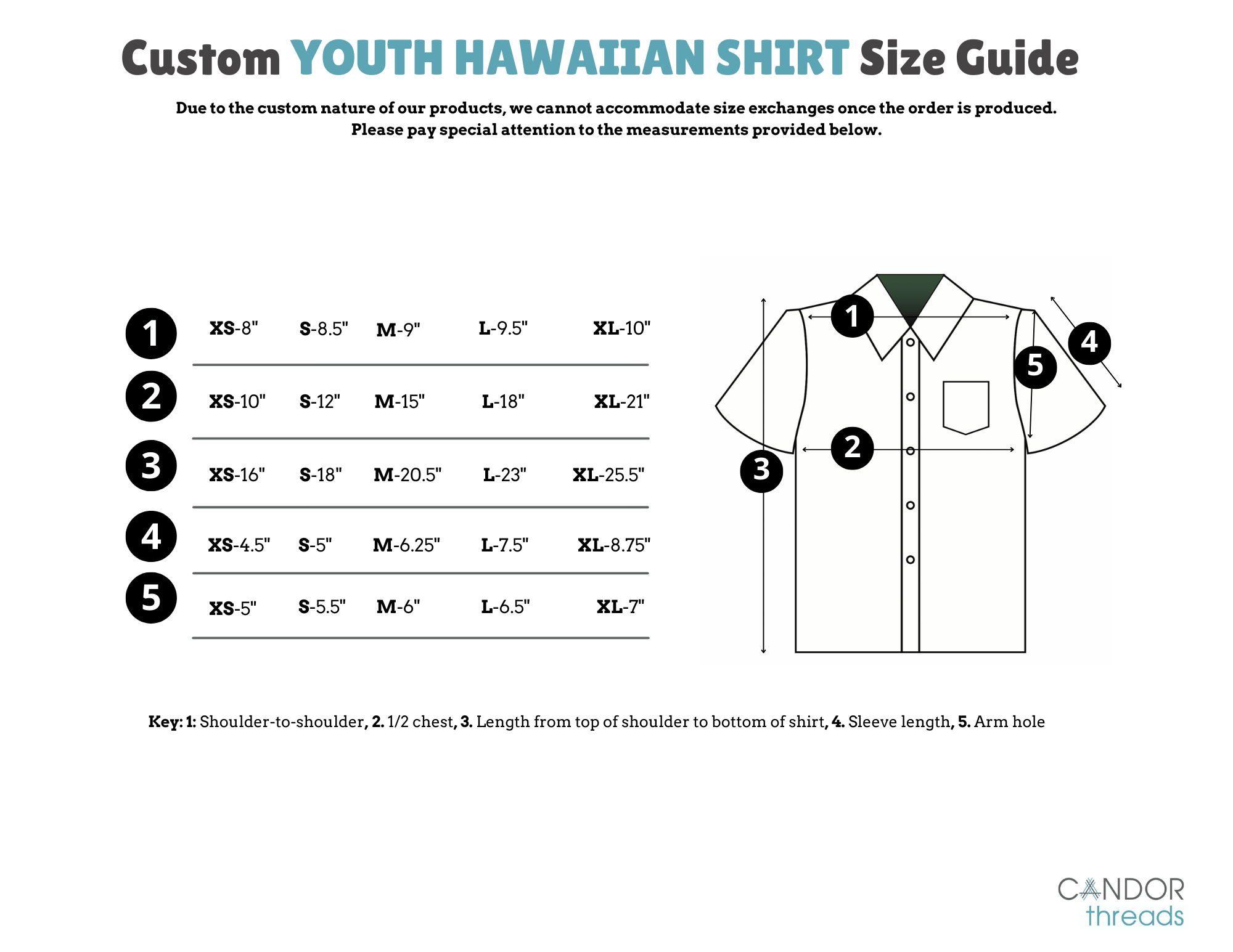 Sizing - Candor Threads Custom Apparel