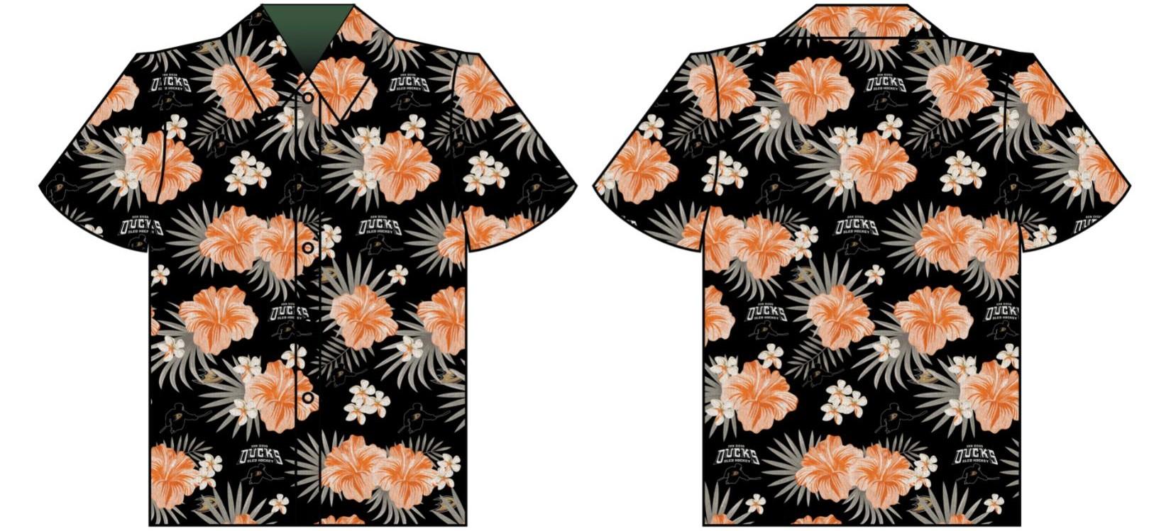 Candor Threads' Hawaiian shirt design for the San Diego Ducks Sled Hockey team.