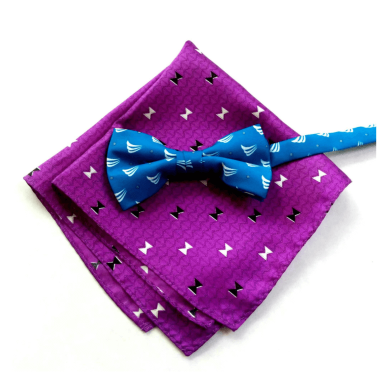 Photo of custom printed scrunchie and bow ties
