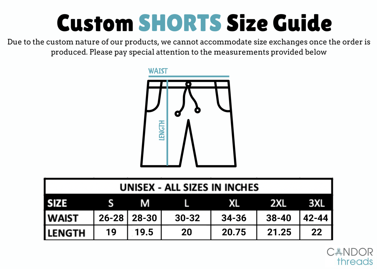 Sizing - Candor Threads Custom Apparel