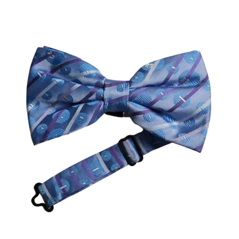 Blue striped custom bow tie