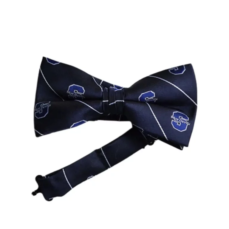 Navy Blue striped custom bow tie