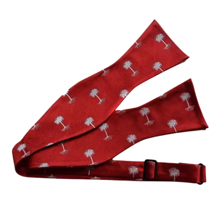 Red palmetto tree print custom bow tie