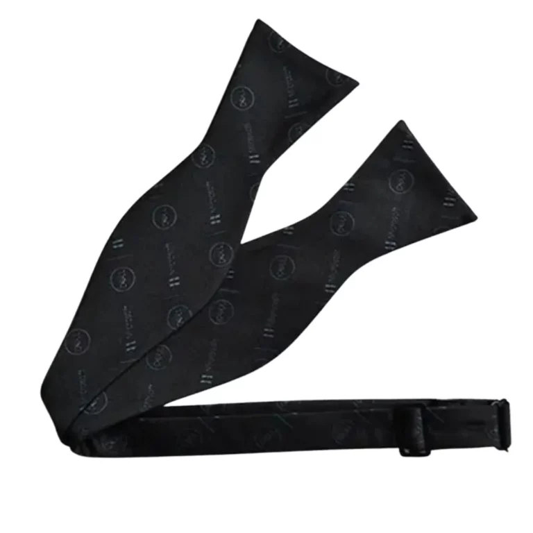 Black logo print custom bow tie