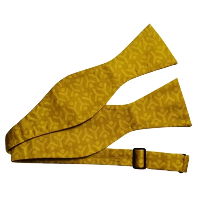 Yellow print custom bow tie
