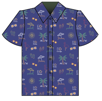 EO Chicago custom Hawaiian shirt mockup