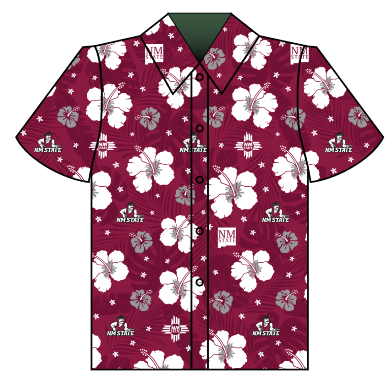 New Mexico State custom Hawaiian shirt mockup (red)