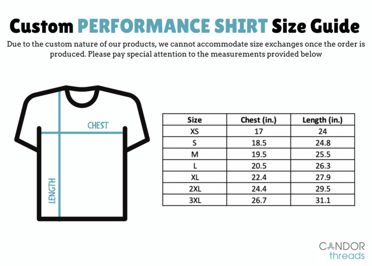 Performance Shirts Size Guide