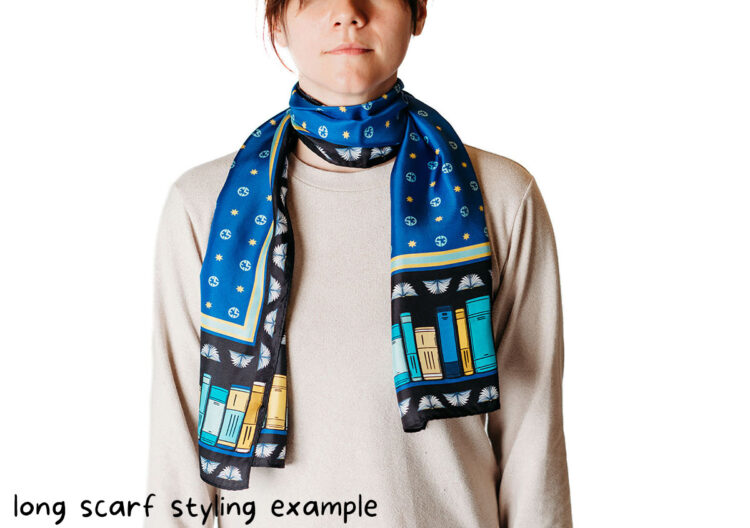 Long scarf modeled
