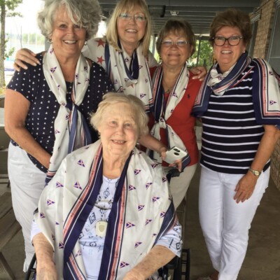 The lovely ladies of the Augusta Yacht Club with their custom scarves. The lovely ladies of the Augusta Yacht Club with their custom scarves.