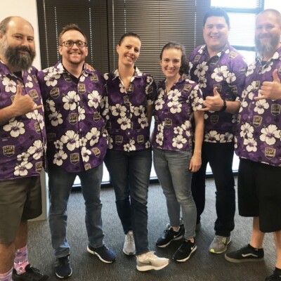 "We are wearing them for Tropical Tuesday and Floral Friday.
Thanks for all the help. Shirts have been a big hit." --
Javi Delucca
