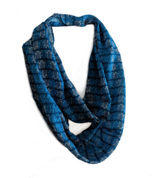 AUA - modal infinity scarf custom blue modal infinity scarf with AUA text pattern