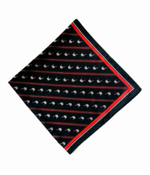 Cardinal Spellman High School - square polyester scarf folded custom square polyester scarf with high school logo pattern