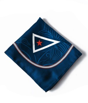 Northport Yacht Club - square silk scarf Photo of Northport Yacht Club custom printed square silk scarf