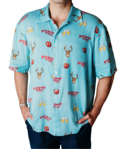 Traditional Loose Fit • Model Wears a Medium Photo of unisex Hawaiian shirt modeled (body only)