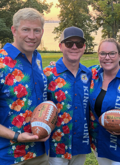 Jinna, the shirts were a total hit. Please pass along to your team. They did a great job!! Photo of three United States Merchant Marine Academy members in Hawaiian shirts