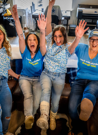 And again, I'm so happy everyone loves the shirts, we get compliments all the time also! Here's a fun picture with the shirts. I'll try and get some other pics to send yalls way also.